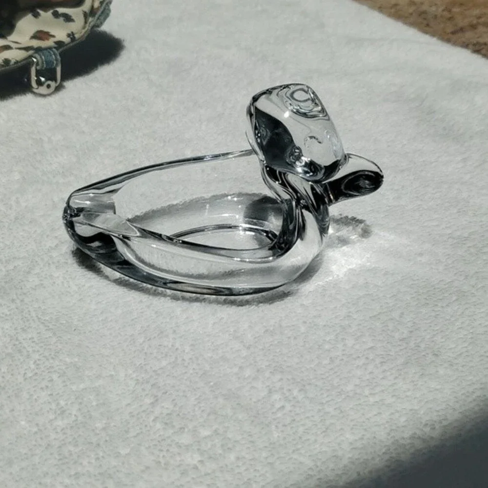VTG Clear Glass Duck Ashtray – Duncan Miller Pall Mall – Coin Catcher – RetroCha
